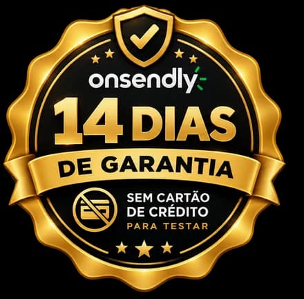 Selo de 14 dias de garantia, sem cartão de crédito para testar
