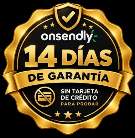 Sello de 14 días de garantía, sin tarjeta de crédito para probar